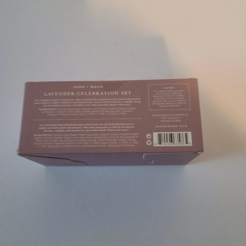 JOON X MOON WHIPPED SOAP & SUGAR CUBE GIFT SET-LAVENDER 2PC/ NEW IN BOX